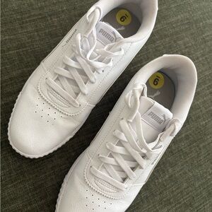 Puma Men’s White Leather Low-Top Sneakers